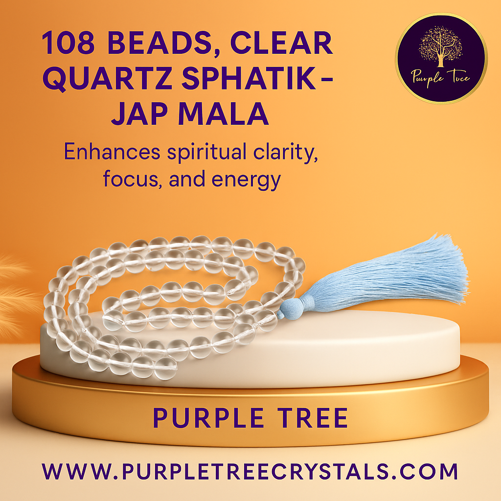 108 Beads, Clear Quartz (Sphatik) - Jap Mala