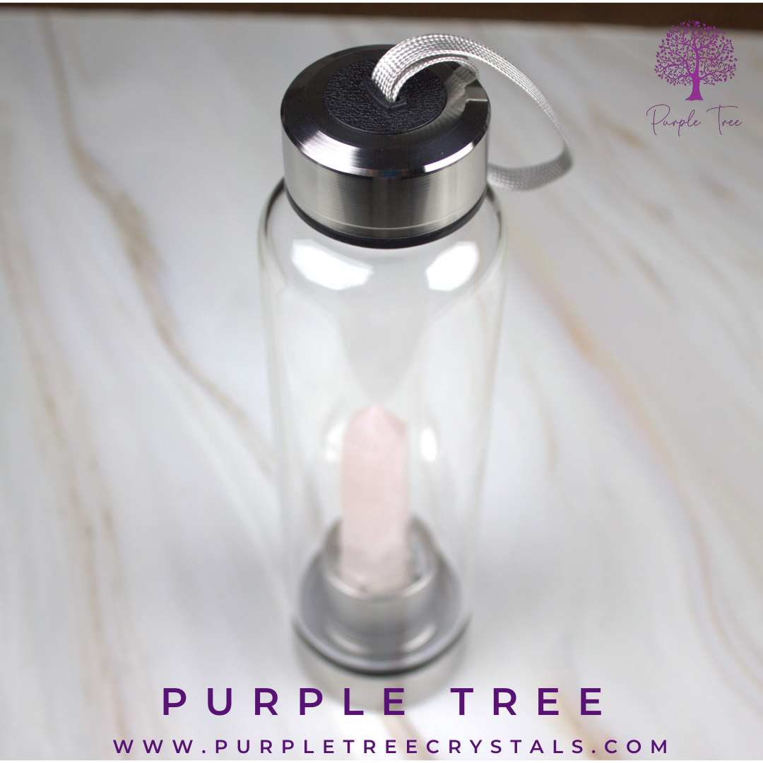Rose Quartz Crystal Water Bottle