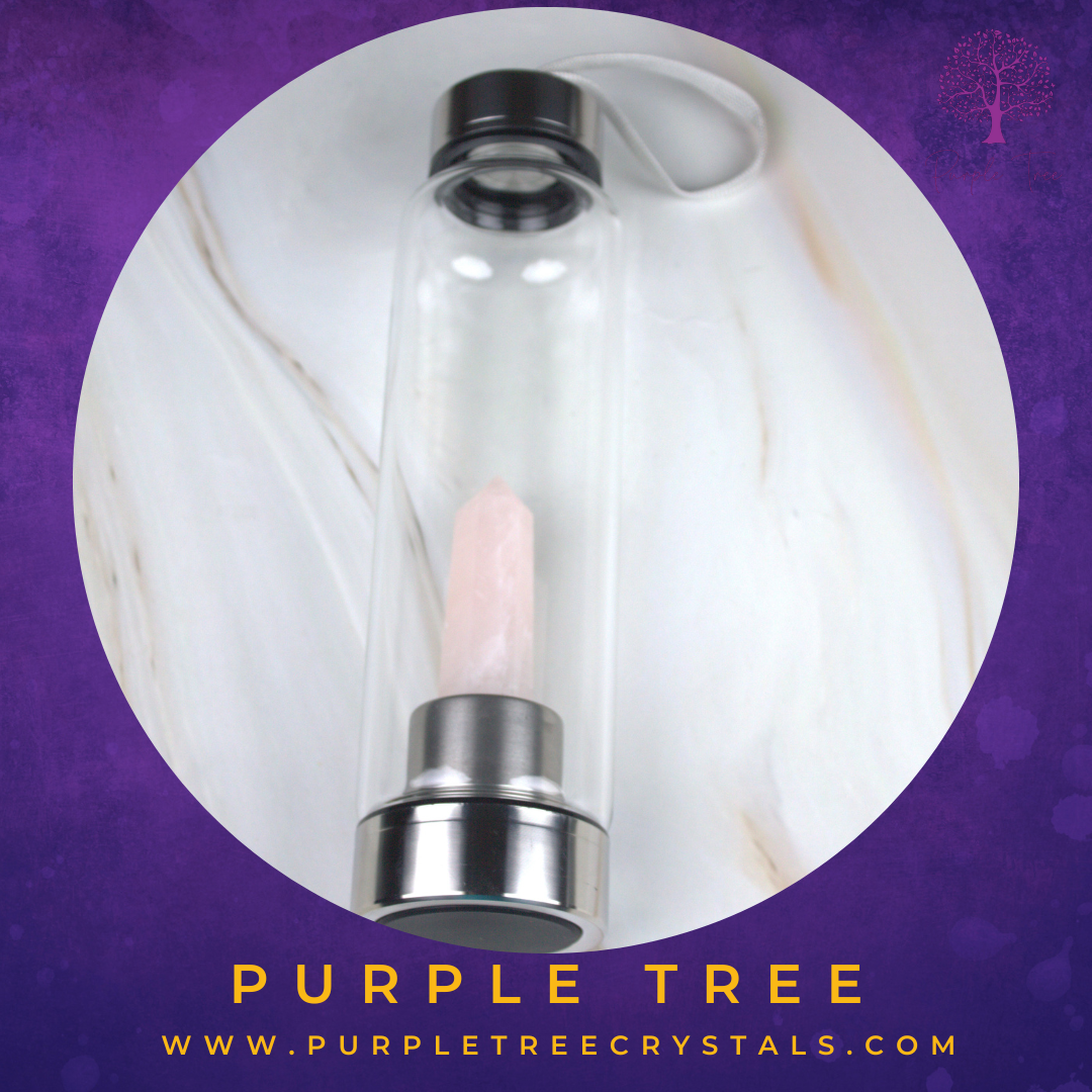Rose Quartz Crystal Water Bottle