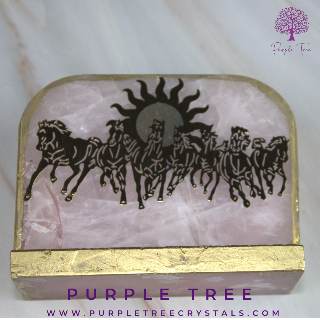 7 Horses Rose Quartz Crystal Frame (Table Top)