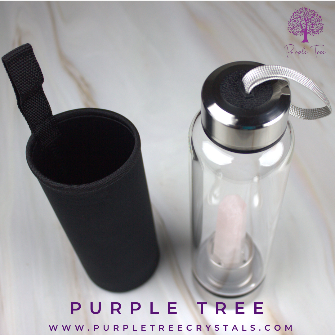 Rose Quartz Crystal Water Bottle