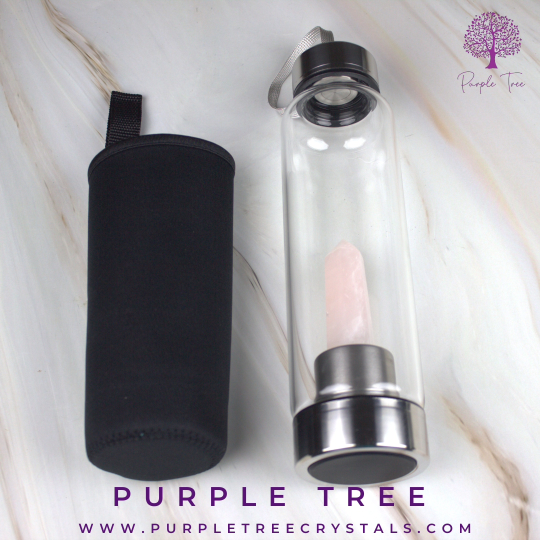 Rose Quartz Crystal Water Bottle