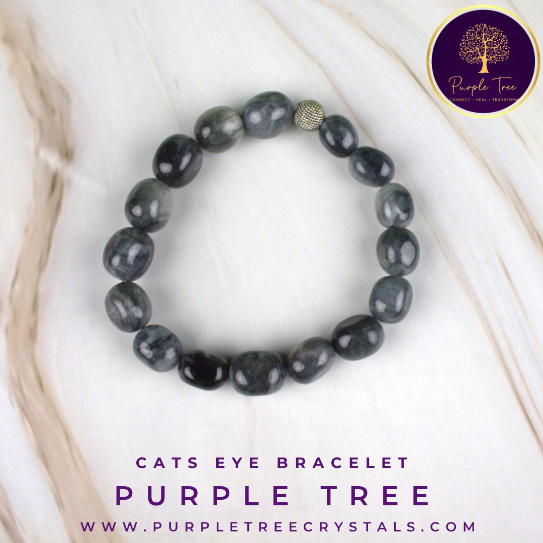 Grey Cat's Eye Tumble Bracelet