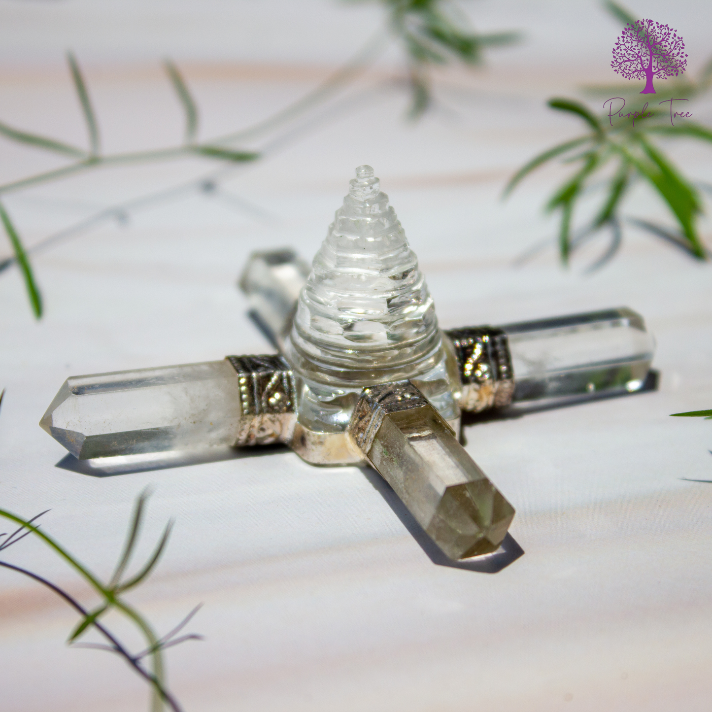 Shree Yantra in Clear Quartz with Pointers