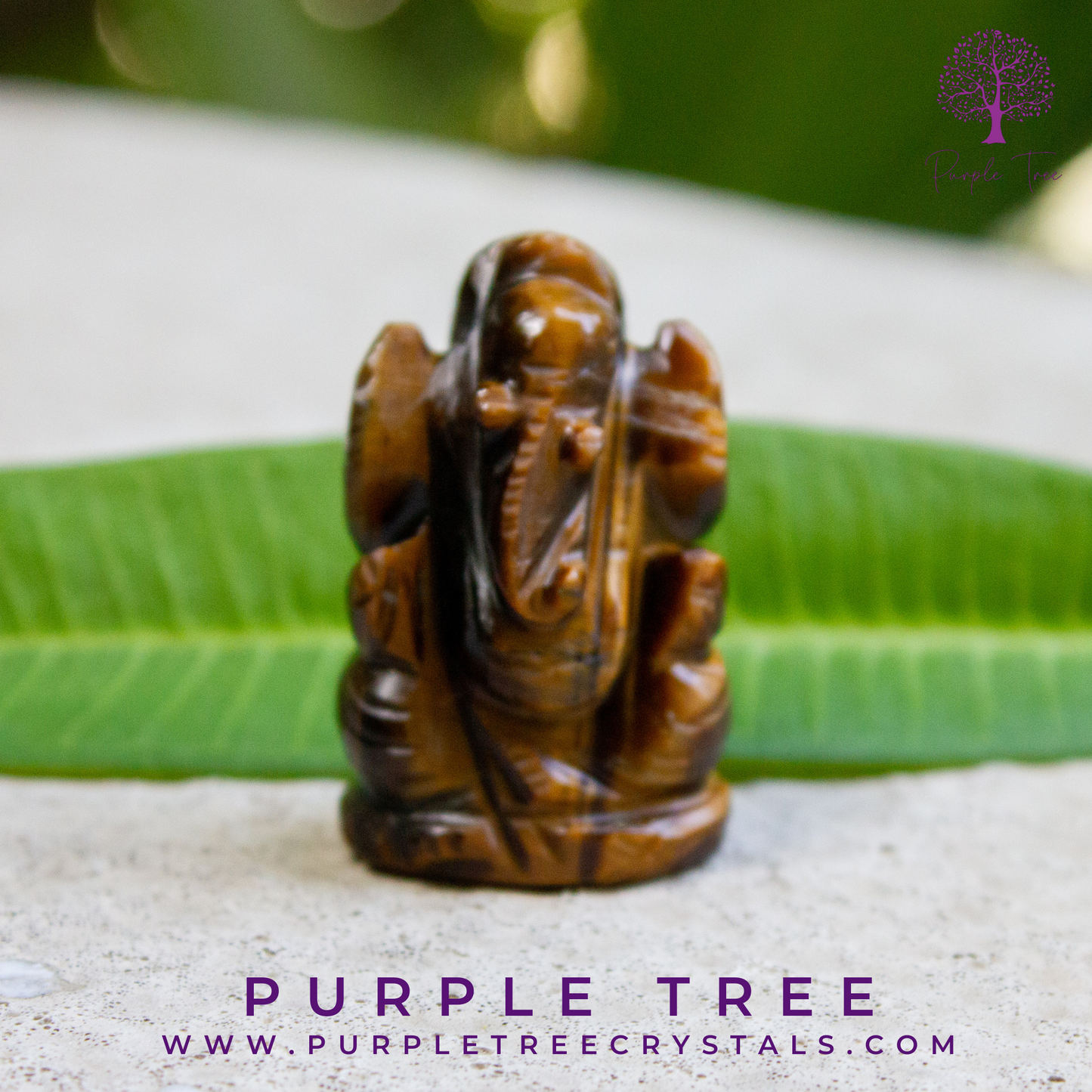 Tiger Eye Ganesha Idol (1.5 inches)