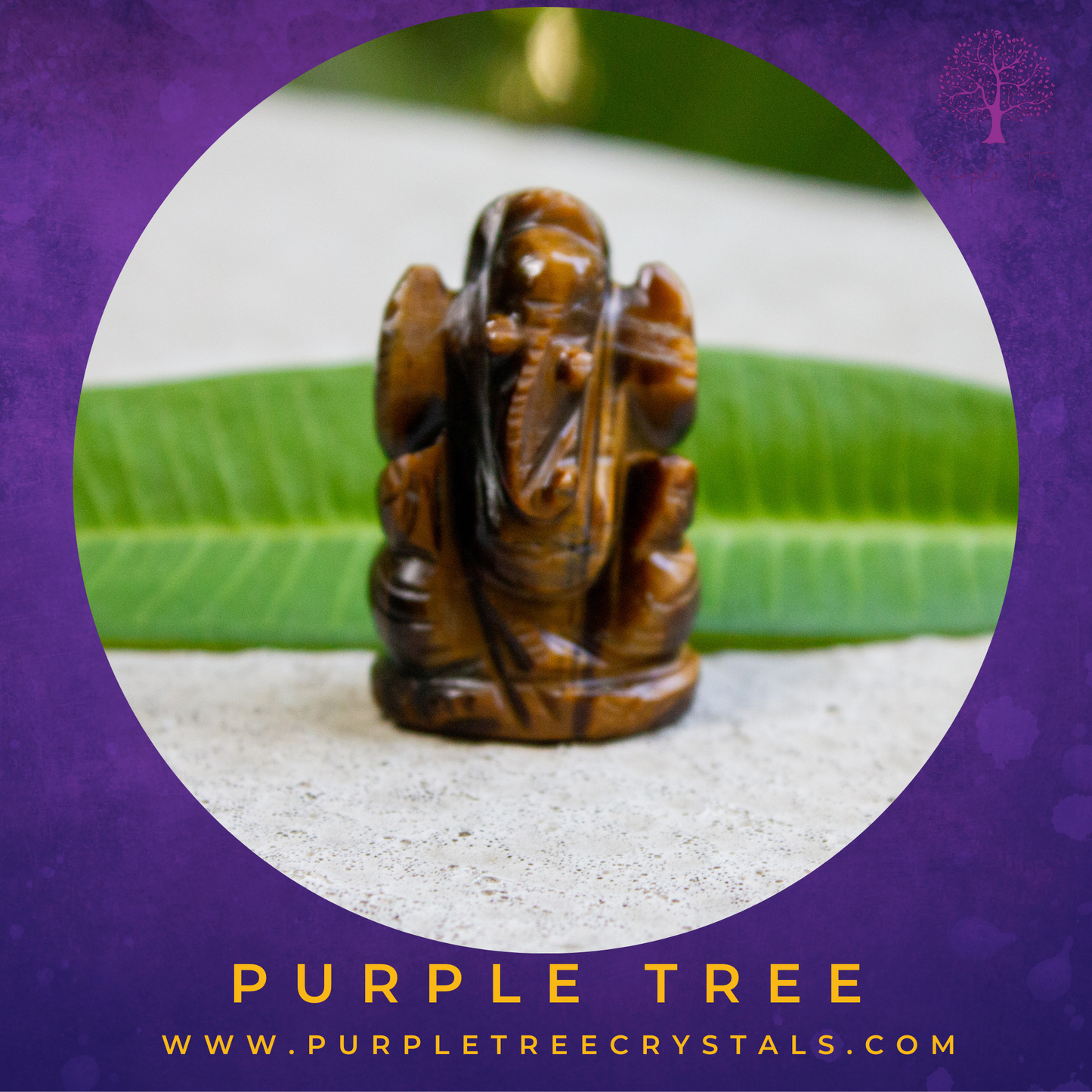 Tiger Eye Ganesha Idol (1.5 inches)