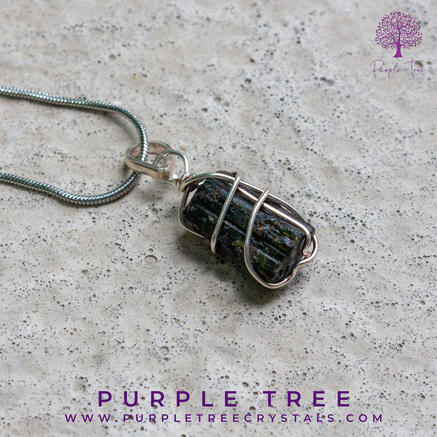 Green Tourmaline Wired Pendant