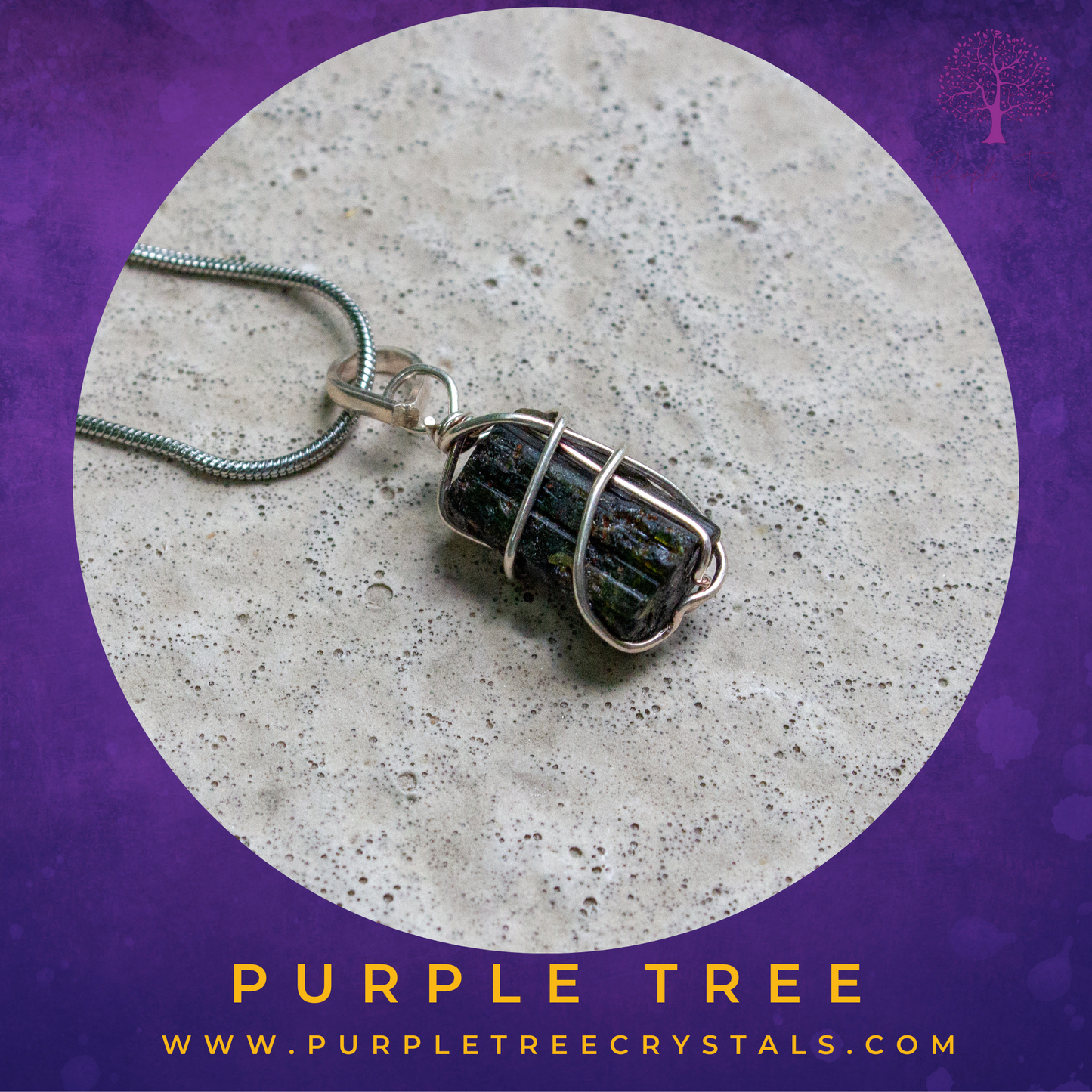 Green Tourmaline Wired Pendant