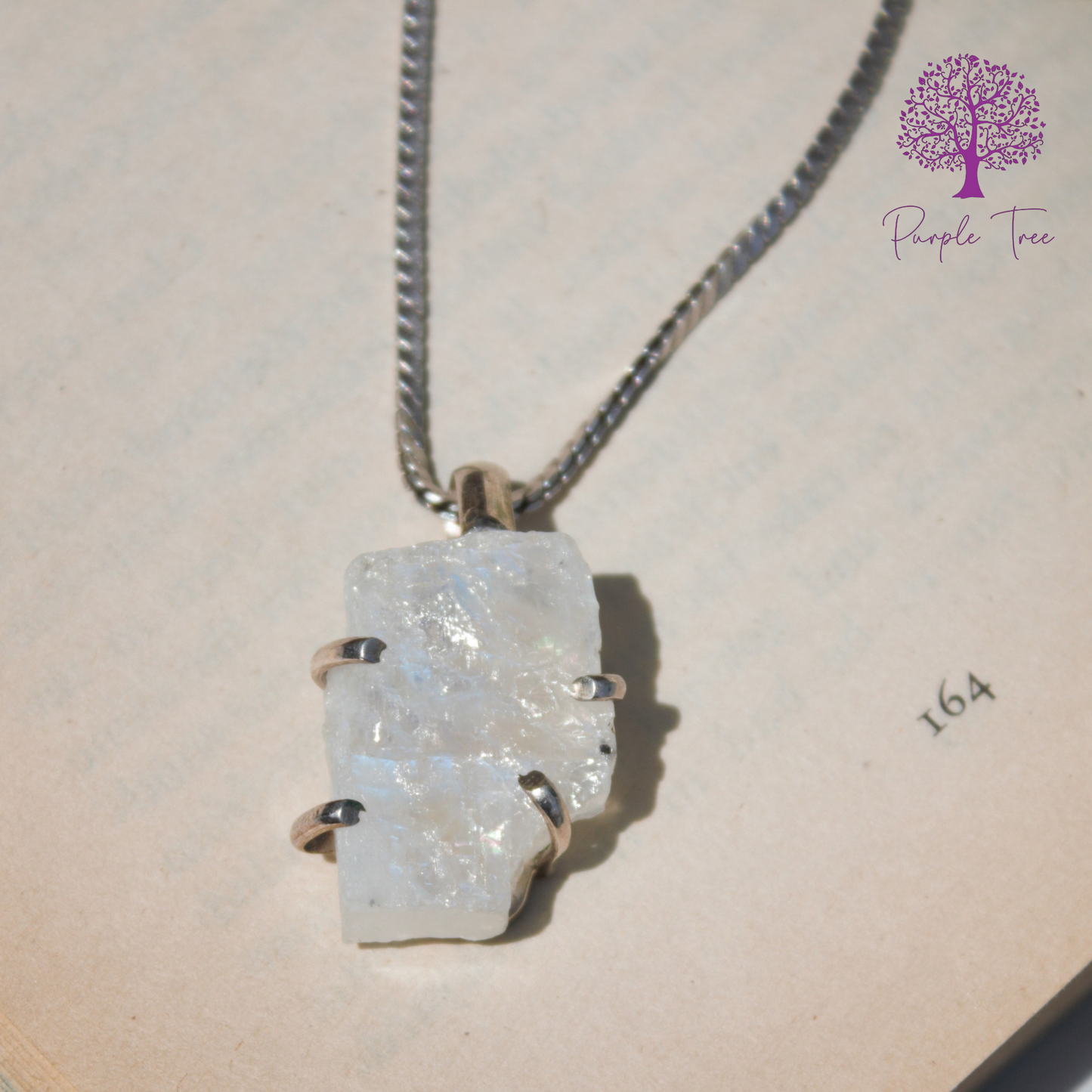 Rainbow Moonstone Silver Pendant