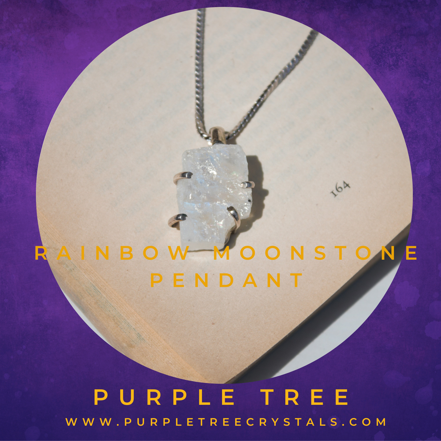 Rainbow Moonstone Silver Pendant