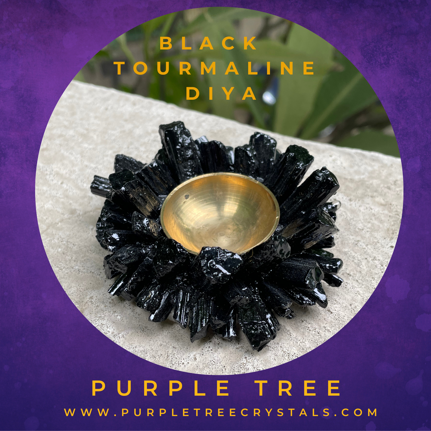 Black Tourmaline Diya