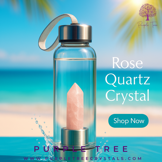 Rose Quartz Crystal Water Bottle