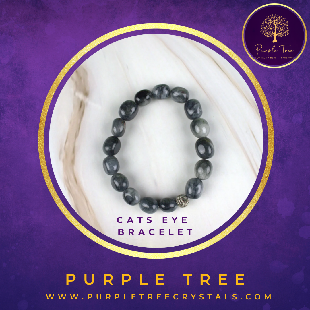 Grey Cat's Eye Tumble Bracelet