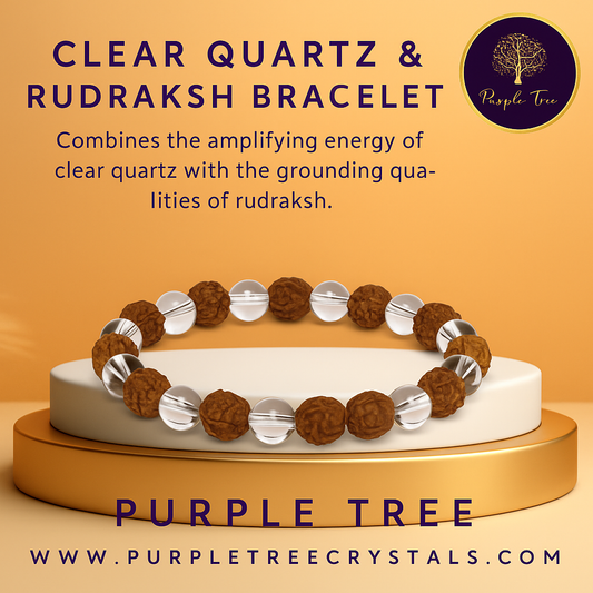 Clear Quartz & Rudraksha - The Sacred Energy Bracelet