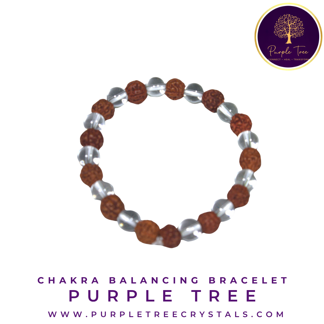 Clear Quartz & Rudraksha - The Sacred Energy Bracelet