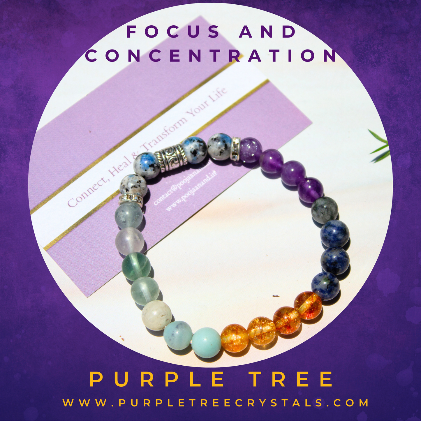 Focus, memory and Concentration Bracelet (8MM)