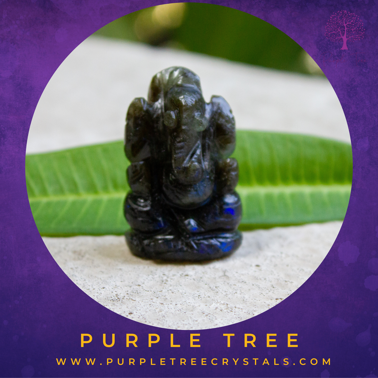 Labradorite Ganesha Idol (1.5 inches)