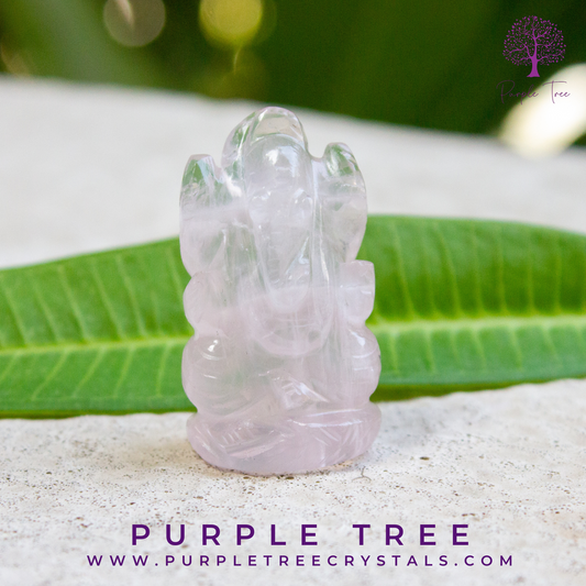 Rose Quartz Ganesha Idol (1.5 inches)