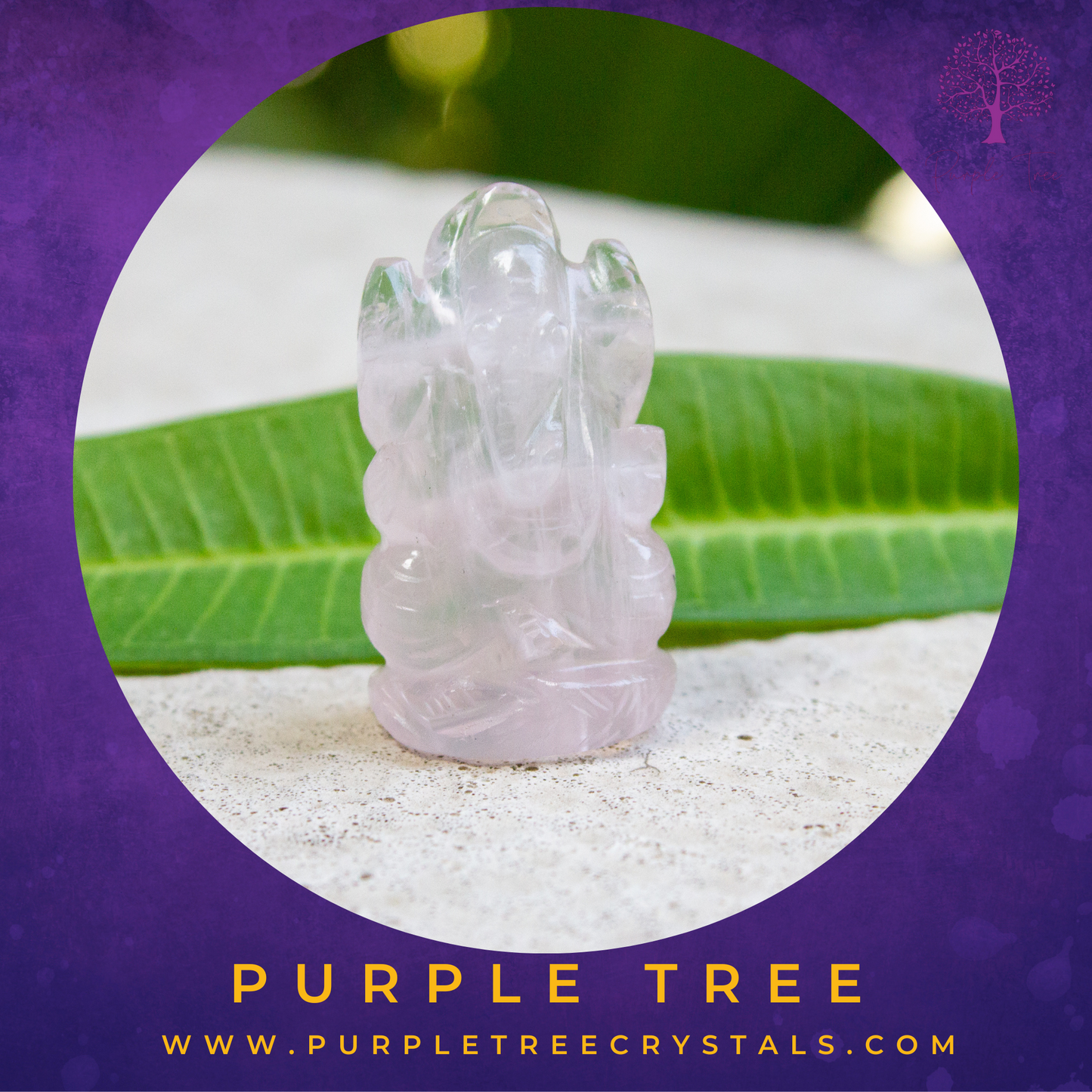 Rose Quartz Ganesha Idol (1.5 inches)