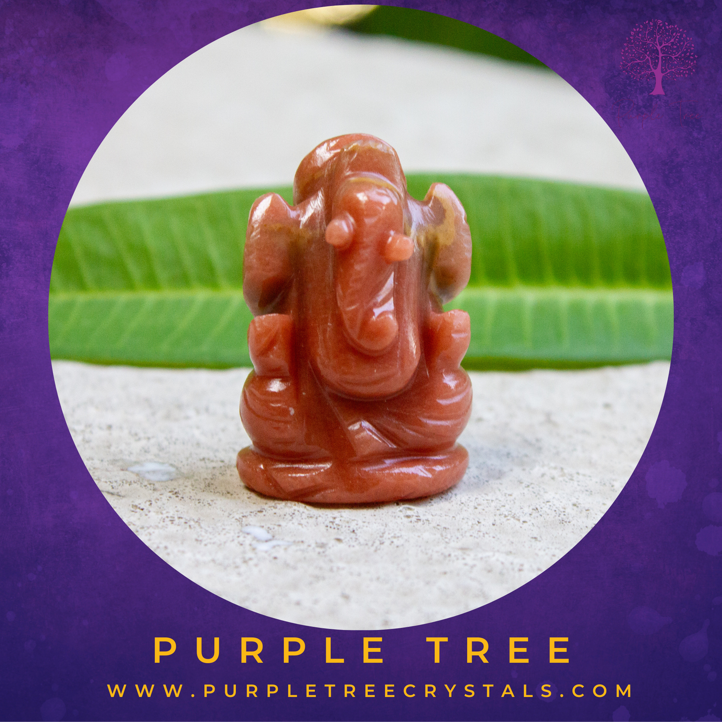 Sunstone Ganesha Idol (1.5 inches)