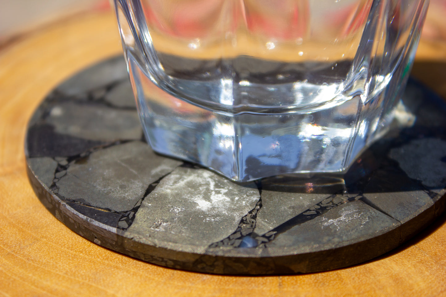 Golden Pyrite Round Coaster