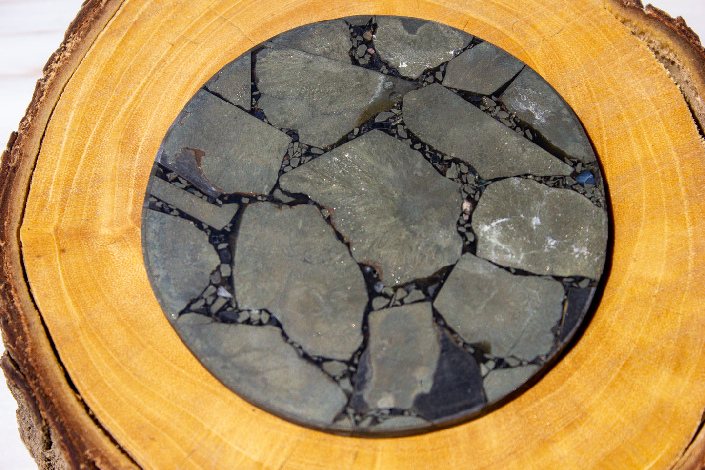 Golden Pyrite Round Coaster