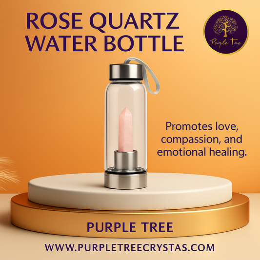 Rose Quartz Crystal Water Bottle