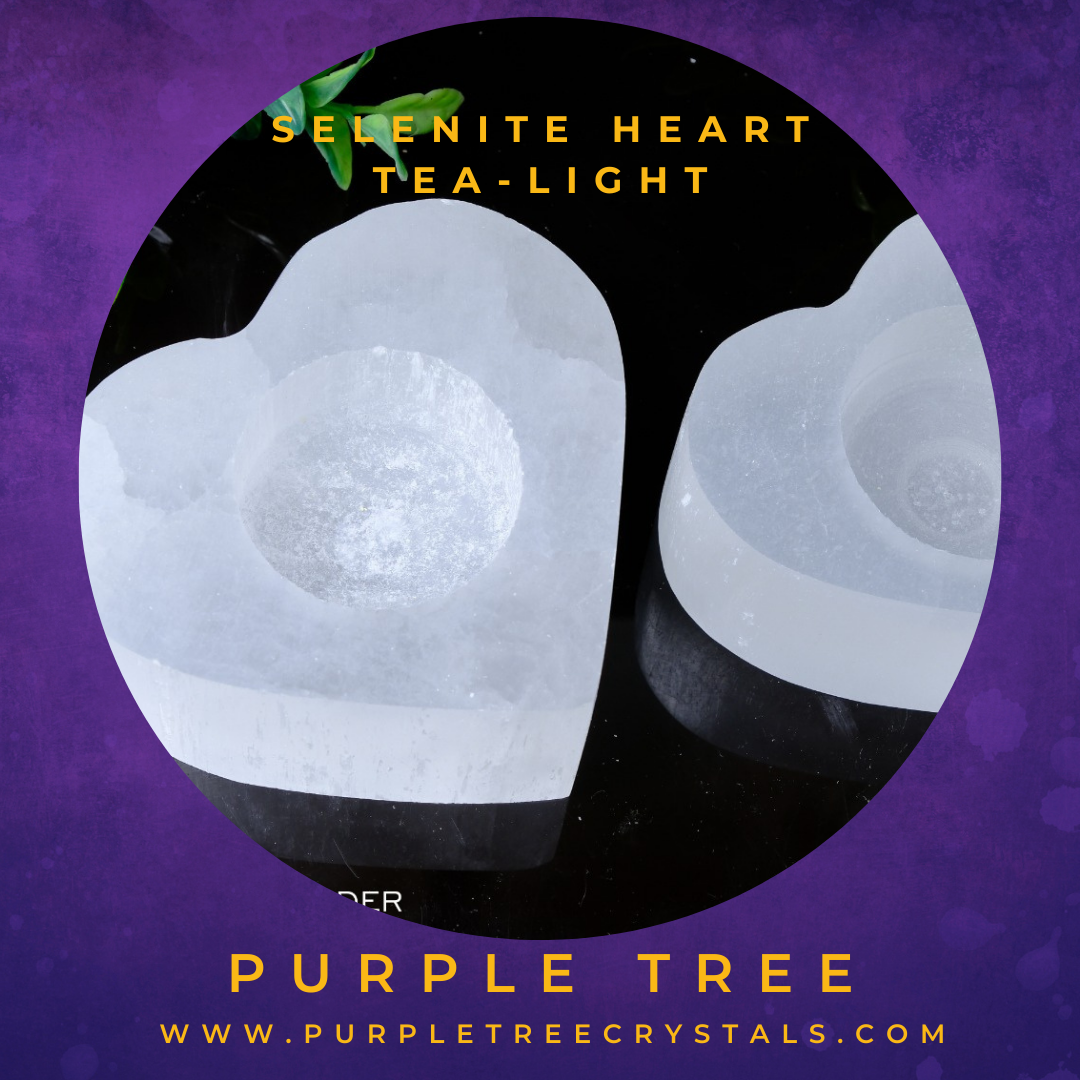 Selenite Heart Tea-Light